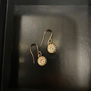 Coach earrings- gold with pink stone